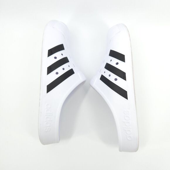 Adidas Adilette Clog White Black Mens Size 12 Women 13 Sandal Slide - Picture 5 of 9